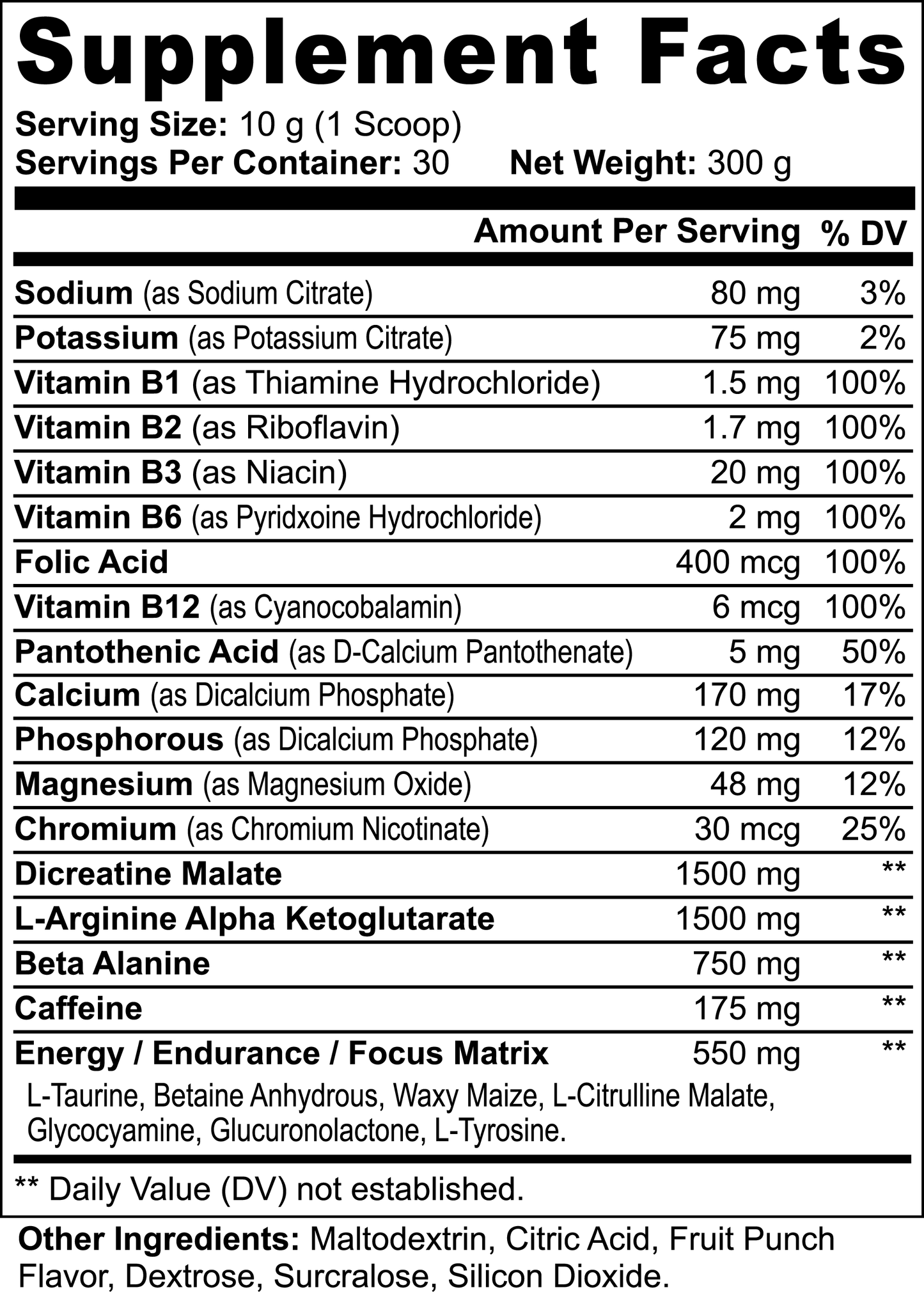 LION'S ROAR Pre-Workout Powder (Fruit Punch)